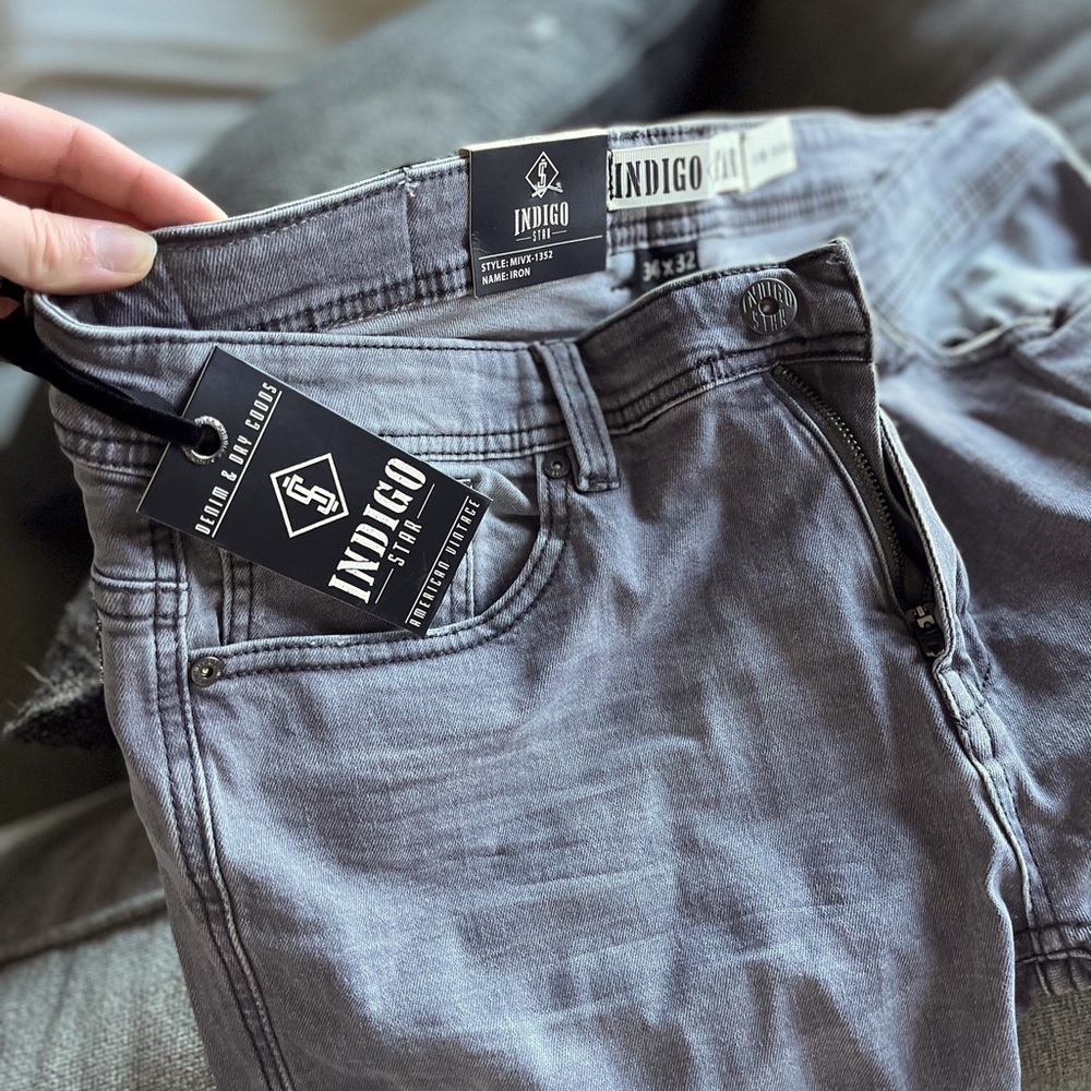 Men’s Indigo Star Slim Jeans Gray